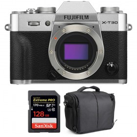 Fujifilm XT30 Silver + SanDisk 128GB Extreme Pro UHS-I SDXC 170 MB/s + Sac - Appareil Photo Hybride