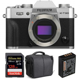 Fujifilm XT30 Silver + SanDisk 128GB Extreme Pro UHS-I SDXC 170 MB/s + Fujifilm NP-W126S + Bolsa - Cámara mirrorless