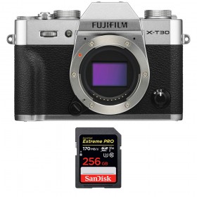 Fujifilm XT30 Silver + SanDisk 256GB Extreme Pro UHS-I SDXC 170 MB/s - Appareil Photo Hybride