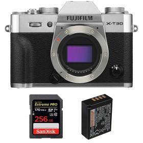 Fujifilm XT30 Silver + SanDisk 256GB Extreme Pro UHS-I SDXC 170 MB/s + Fujifilm NP-W126S - Appareil Photo Hybride