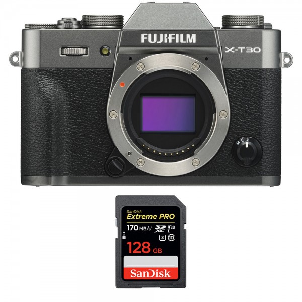 Fujifilm XT30 Charcoal + SanDisk 128GB Extreme Pro UHS-I SDXC 170 MB/s - Appareil Photo Hybride