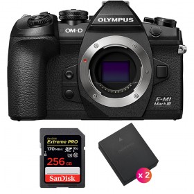 Olympus OMD E-M1 III Nu + SanDisk 256GB Extreme Pro UHS-I SDXC 170 MB/s + 2 Olympus BLH-1 - Appareil Photo Hybride