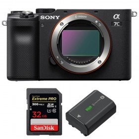 Sony A7C Cuerpo Negro + SanDisk 32GB Extreme PRO UHS-II SDXC 300 MB/s + Sony NP-FZ100 - Cámara mirrorless