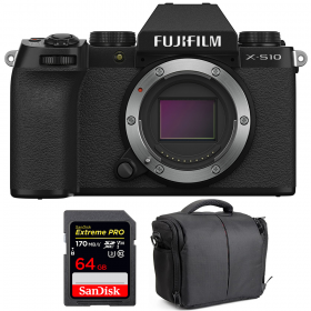 Fujifilm X-S10 ( XS10 ) Nu + SanDisk 64GB Extreme Pro UHS-I SDXC 170 MB/s + Sac - Appareil Photo Hybride