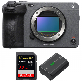 Sony FX3 Camera Cinéma + SanDisk 32GB Extreme PRO UHS-II SDXC 300 MB/s + Sony NP-FZ100 - Caméra compacte Plein Format