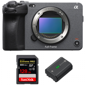 Sony FX3 Camera Cinéma + SanDisk 128GB Extreme PRO UHS-II SDXC 300 MB/s + Sony NP-FZ100 - Caméra compacte Plein Format