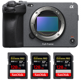 Sony FX3 Cinema camera + 3 SanDisk 128GB Extreme PRO UHS-II SDXC 300 MB/s