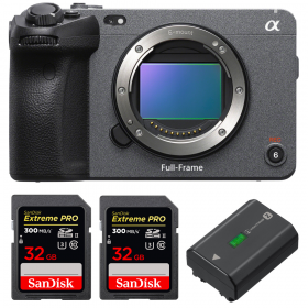 Sony FX3 Cinema camara + 2 SanDisk 32GB Extreme PRO UHS-II SDXC 300 MB/s + 1 Sony NP-FZ100 - Cámara de cine