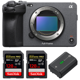 Sony FX3 Cinema Camara + 2 SanDisk 128GB Extreme PRO UHS-II 300 MB/s + 1 Sony NP-FZ100 - Cámara de cine