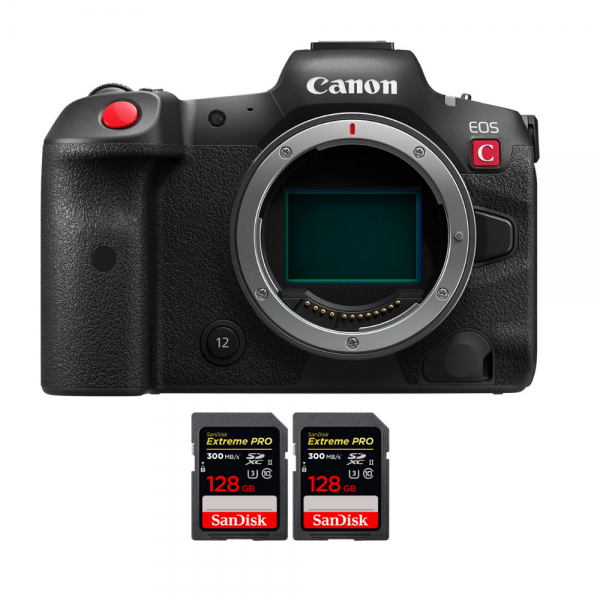 Canon EOS R5 C Nu + 2 SanDisk 128GB Extreme PRO UHS-II SDXC 300 MB/s