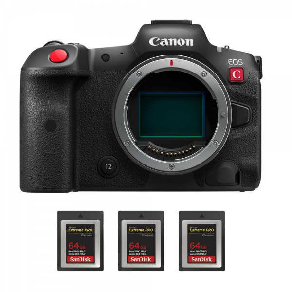 Canon EOS R5 C Nu + 3 SanDisk 64GB Extreme PRO CFexpress Type B