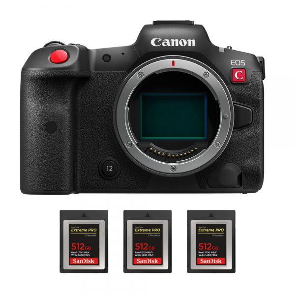 Canon EOS R5 C Nu + 3 SanDisk 512GB Extreme PRO CFexpress Type B