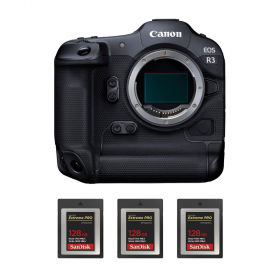 Canon EOS R3 Nu + 3 SanDisk 128GB Extreme PRO CFexpress Type B - Appareil Photo Professionnel