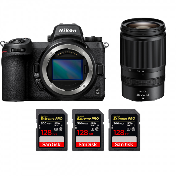 Nikon Z6 II + Z 28-75mm f/2.8 + 3 SanDisk 128GB Extreme PRO UHS-II SDXC 300 MB/s - Appareil Photo Hybride