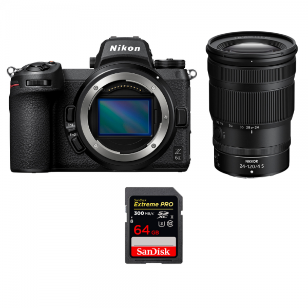 Nikon Z6 II + Z 24-120mm f/4 S + 1 SanDisk 64GB Extreme PRO UHS-II SDXC 300 MB/s - Appareil Photo Hybride
