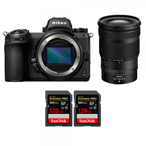 Nikon Z6 II + Z 24-120mm f/4 S + 2 SanDisk 128GB Extreme PRO UHS-II SDXC 300 MB/s - Appareil Photo Hybride