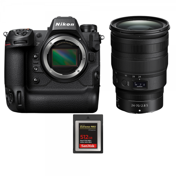 Nikon Z9 + Z 24-70mm f/2.8 S + 1 SanDisk 512GB Extreme PRO CFexpress Type B - Appareil Photo Professionnel