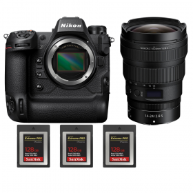 Nikon Z9 + Z 14-24mm f/2.8 S + 3 SanDisk 128GB Extreme PRO CFexpress Type B - Appareil Photo Professionnel