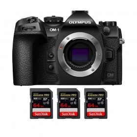 OM SYSTEM OM-1 + 3 SanDisk 64GB Extreme PRO UHS-II SDXC 300 MB/s Mirrorless camera