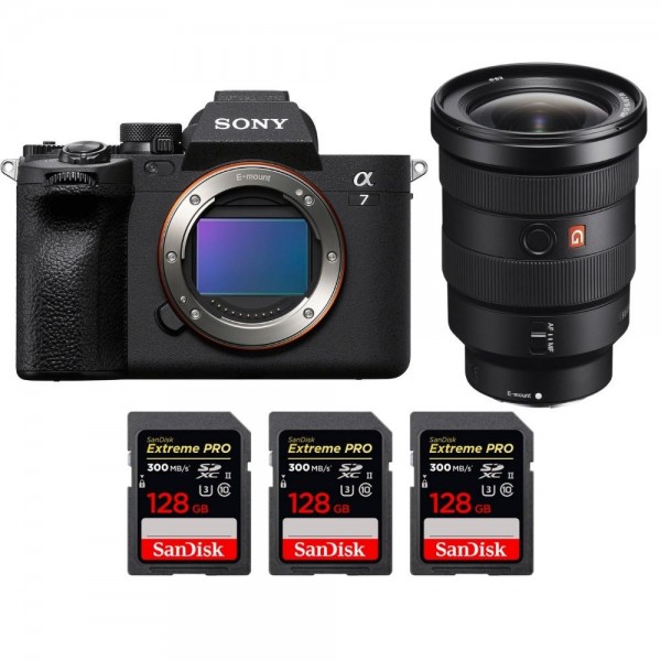 Sony Alpha 7 IV + FE 16-35mm f/2.8 GM + 3 SanDisk 128GB Extreme PRO UHS-II SDXC 300 MB/s - mirrorless camera