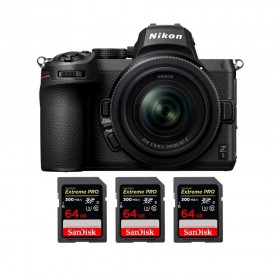 Nikon Z5 + Z 24-50mm f/4-6.3 + 3 SanDisk 64GB Extreme PRO UHS-II SDXC 300 MB/s - Appareil Photo Hybride