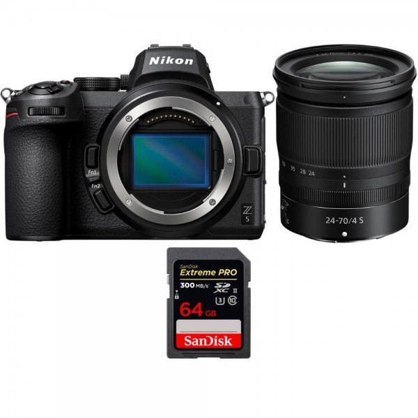 Nikon Z5 + Z 24-70mm f/4 S + 1 SanDisk 64GB Extreme PRO UHS-II SDXC 300 MB/s - Appareil Photo Hybride