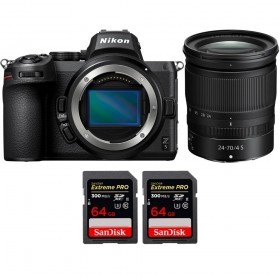 Nikon Z5 + Z 24-70mm f/4 S + 2 SanDisk 64GB Extreme PRO UHS-II SDXC 300 MB/s - Appareil Photo Hybride