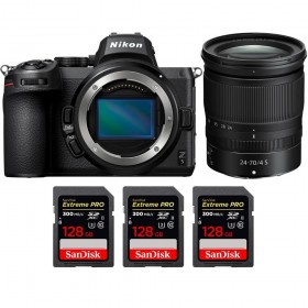 Nikon Z5 + Z 24-70mm f/4 S + 3 SanDisk 128GB Extreme PRO UHS-II SDXC 300 MB/s - Appareil Photo Hybride