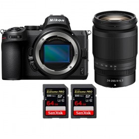 Nikon Z5 + Z 24-200mm f/4-6.3 VR + 2 SanDisk 64GB Extreme PRO UHS-II SDXC 300 MB/s - Appareil Photo Hybride