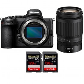 Nikon Z5 + Z 24-200mm f/4-6.3 VR + 2 SanDisk 128GB Extreme PRO UHS-II SDXC 300 MB/s - Appareil Photo Hybride