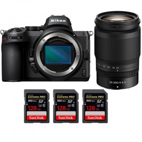 Nikon Z5 + Z 24-200mm f/4-6.3 VR + 3 SanDisk 128GB Extreme PRO UHS-II SDXC 300 MB/s - Appareil Photo Hybride