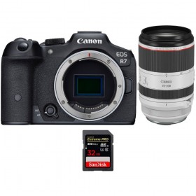 Canon EOS R7 + RF 70-200mm F2.8 L IS USM + 1 SanDisk 32GB Extreme PRO UHS-II SDXC 300 MB/s - Appareil Photo Hybride