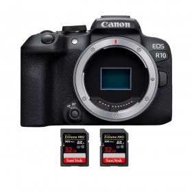 Canon EOS R10 + 2 SanDisk 32GB Extreme PRO UHS-II SDXC 300 MB/s