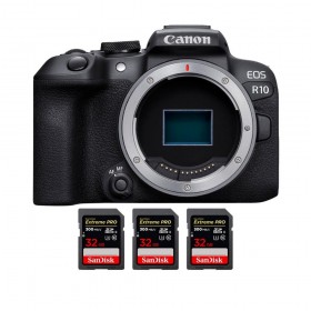 Canon EOS R10 + 3 SanDisk 32GB Extreme PRO UHS-II SDXC 300 MB/s