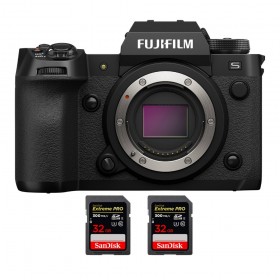 Fujifilm X-H2S + 2 SanDisk 32GB Extreme PRO UHS-II SDXC 300 MB/s - Appareil Photo APS-C