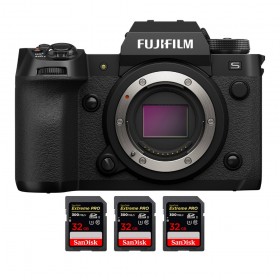 Fujifilm X-H2S + 3 SanDisk 32GB Extreme PRO UHS-II SDXC 300 MB/s - Appareil Photo APS-C