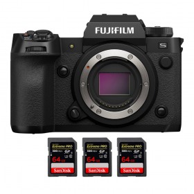 Fujifilm X-H2S + 3 SanDisk 64GB Extreme PRO UHS-II SDXC 300 MB/s - Appareil Photo APS-C