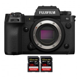 Fujifilm X-H2S + 2 SanDisk 128GB Extreme PRO UHS-II SDXC 300 MB/s - Appareil Photo APS-C