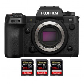 Fujifilm X-H2S + 3 SanDisk 128GB Extreme PRO UHS-II SDXC 300 MB/s - Appareil Photo APS-C