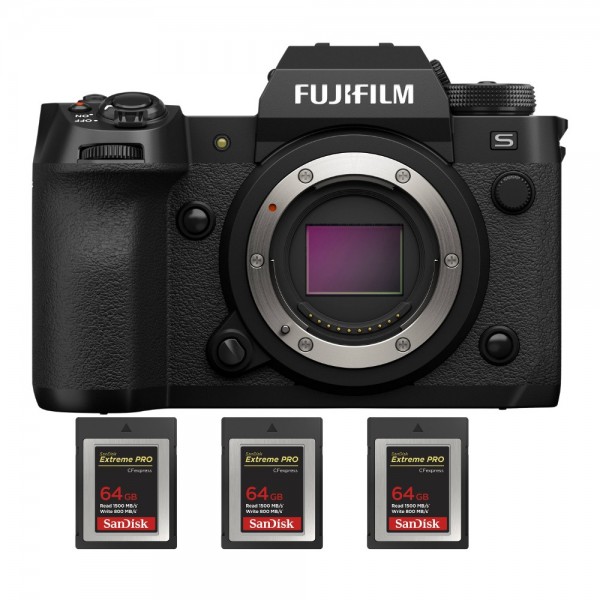 Fujifilm X-H2S + 3 SanDisk 64GB Extreme PRO CFexpress Type B - Appareil Photo APS-C