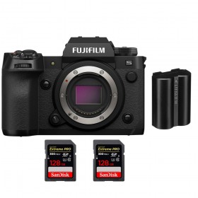Fujifilm X-H2S + 2 SanDisk 128GB Extreme PRO UHS-II SDXC 300 MB/s + 1 Fujifilm NP-W235 - Appareil Photo APS-C