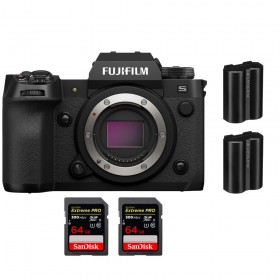 Fujifilm X-H2S + 2 SanDisk 64GB Extreme PRO UHS-II SDXC 300 MB/s + 2 Fujifilm NP-W235 - Appareil Photo APS-C