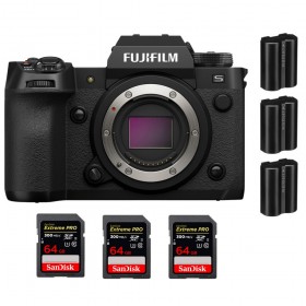 Fujifilm X-H2S + 3 SanDisk 64GB Extreme PRO UHS-II SDXC 300 MB/s + 3 Fujifilm NP-W235 - Appareil Photo APS-C