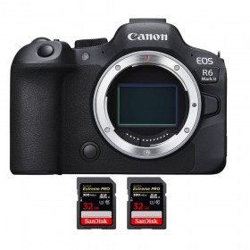 Canon EOS R6 Mark II + 2 SanDisk 32GB Extreme PRO UHS-II SDXC 300 MB/s - Full Frame Mirrorless Camera