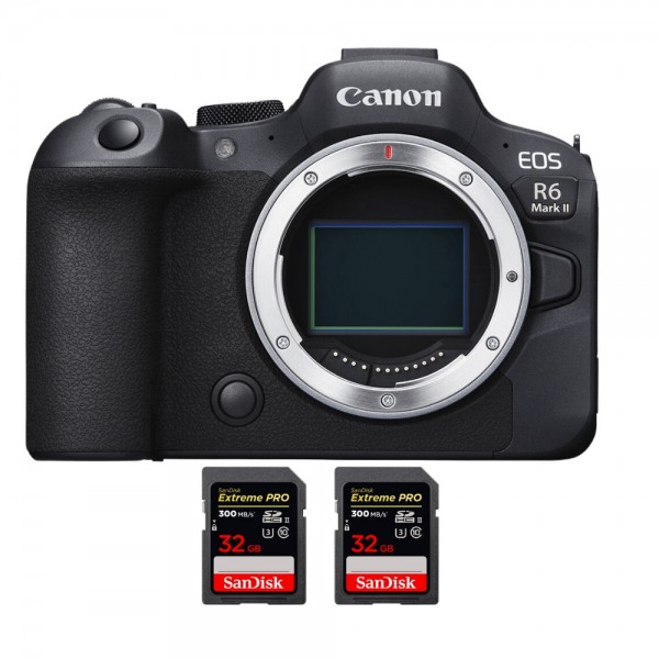 Canon EOS R6 Mark II + 2 SanDisk 32GB Extreme PRO UHS-II SDXC 300 MB/s - Appareil hybride Plein Format