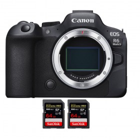 Canon EOS R6 Mark II + 2 SanDisk 64GB Extreme PRO UHS-II SDXC 300 MB/s - Full Frame Mirrorless Camera