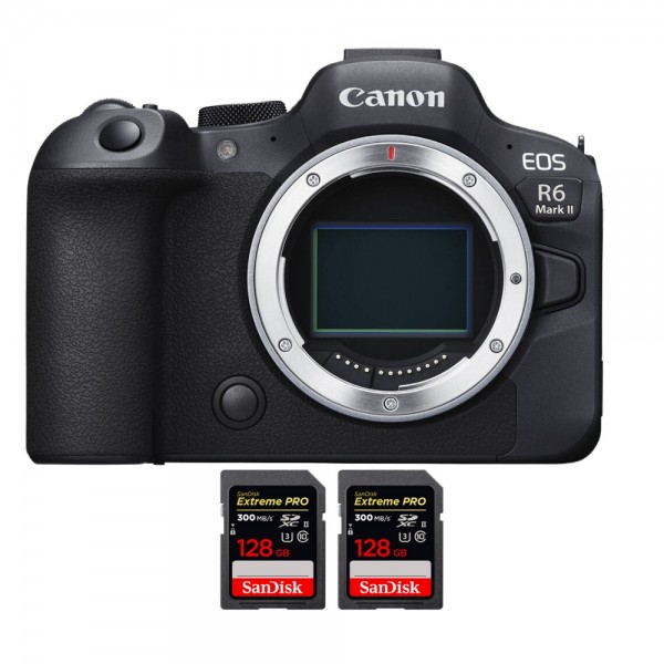 Canon EOS R6 Mark II + 2 SanDisk 128GB Extreme PRO UHS-II SDXC 300 MB/s - Appareil hybride Plein Format