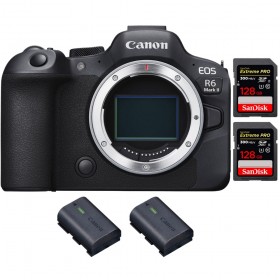 Canon EOS R6 Mark II + 2 SanDisk 128GB Extreme PRO UHS-II 300 MB/s + 2 Canon LP-E6NH - Appareil hybride Plein Format