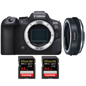 Canon EOS R6 Mark II + Canon EF-EOS R Premium + 2 SanDisk 64GB Extreme PRO UHS-II SDXC 300 MB/s