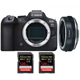 Canon EOS R6 Mark II + Canon EF-EOS R Premium + 2 SanDisk 128GB Extreme PRO UHS-II SDXC 300 MB/s